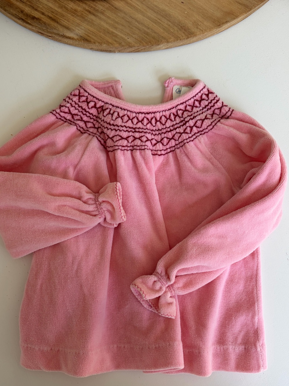 Vintage Pink Toddler Girl Smocked Long Sleeve  Dress 3T